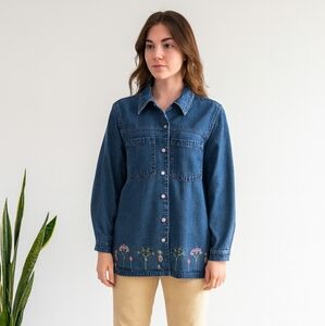 Denim Embroderd Jacket